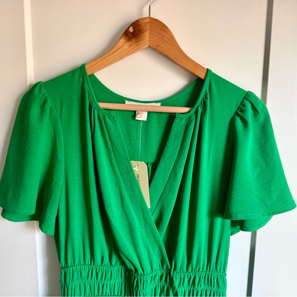 NWT Monteau Long Green Maxi Dress Small - Picture 3 of 5